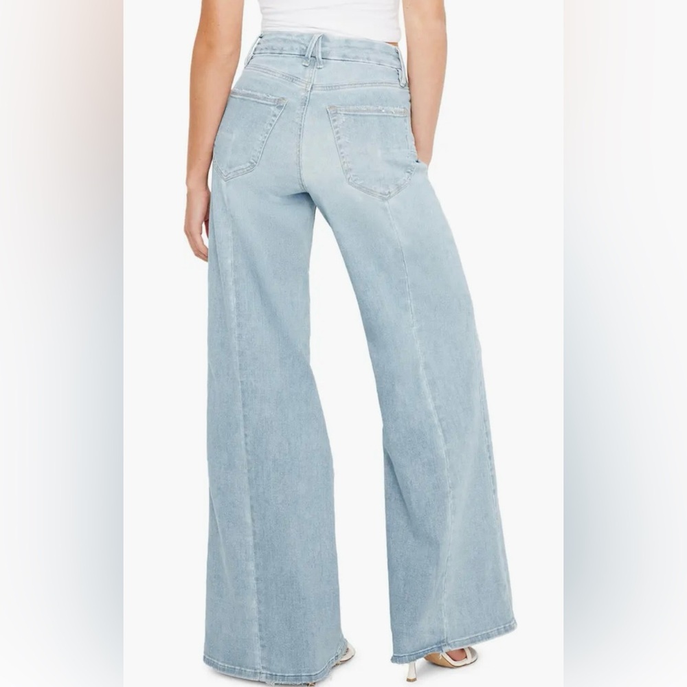 Good American
Good Waist Distressed Palazzo Jeans